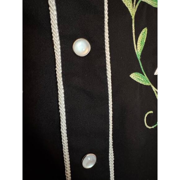 Retro Panhandle Slim Crochet Floral Embroidered Western Shirt XL - Picture 8 of 11